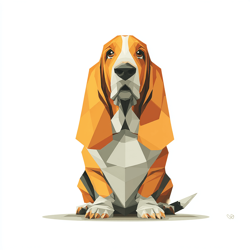 Classet Hound — low-poly basset hound mascot